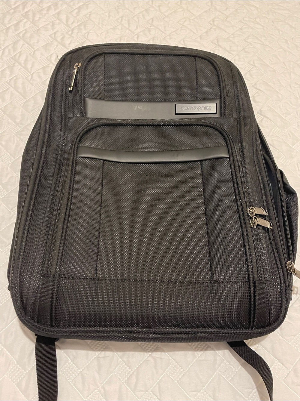 Samsonite Black Laptop Backpack with Multiple Front Pockets